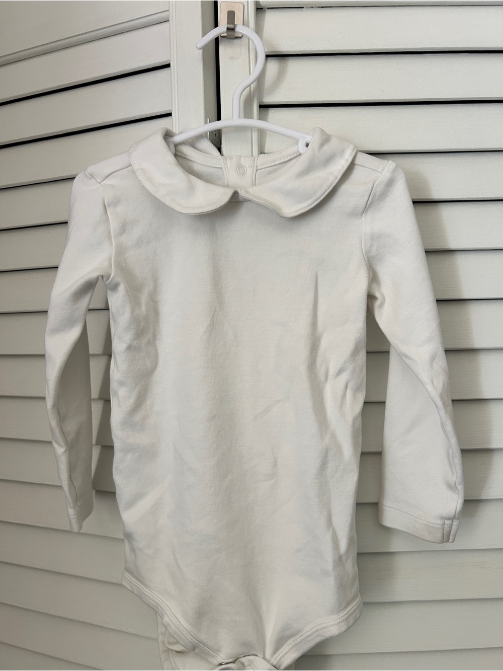 Primary White Long Sleeve Onesie 18-24 months